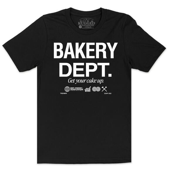 Bakery Dept. w/ White on a Black Shirt