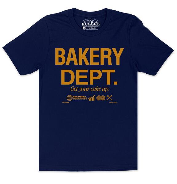 Bakery Dept. w/ Wheat on a Navy Shirt