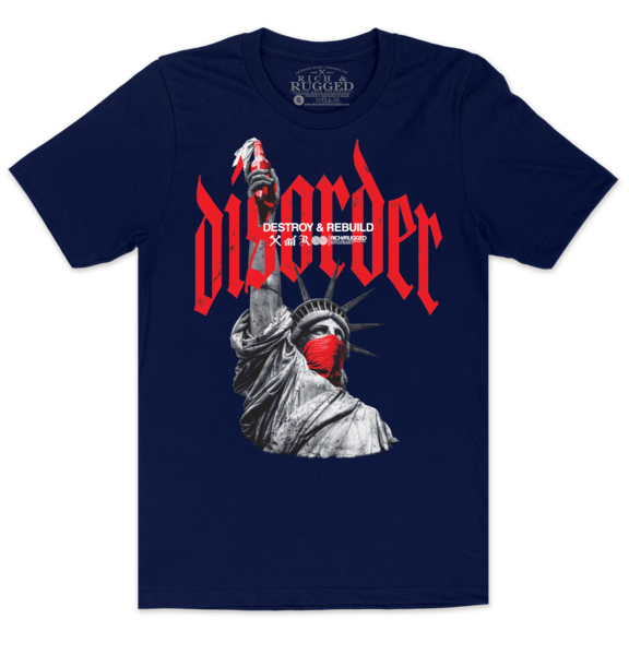 Disorder w/ Red on a Navy Shirt