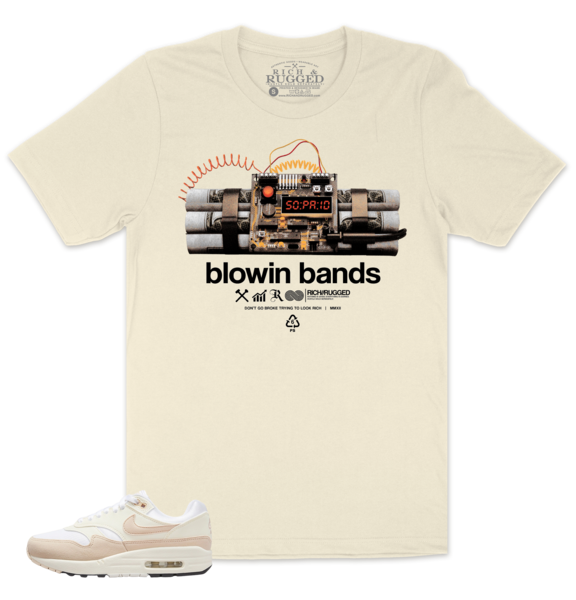 Blowin Bands on a Natural Shirt