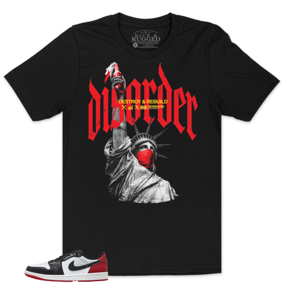 Disorder w/ Red on a Black Shirt