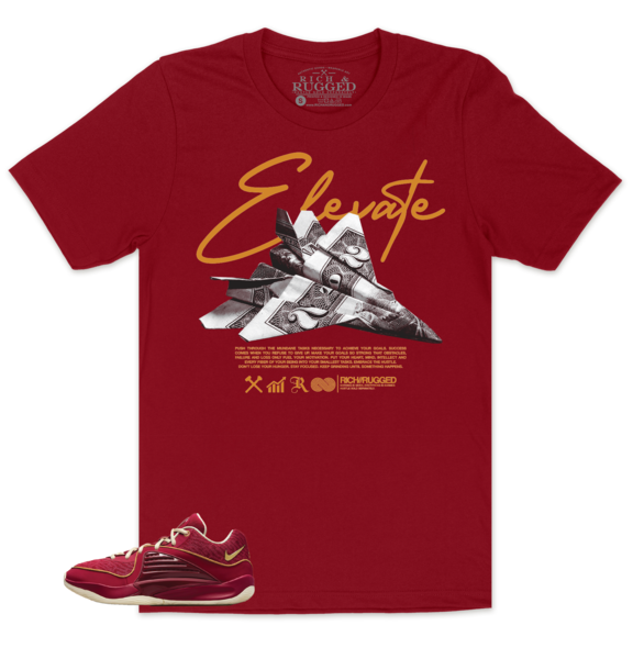 Elevate w/ Red on a Cardinal Shirt