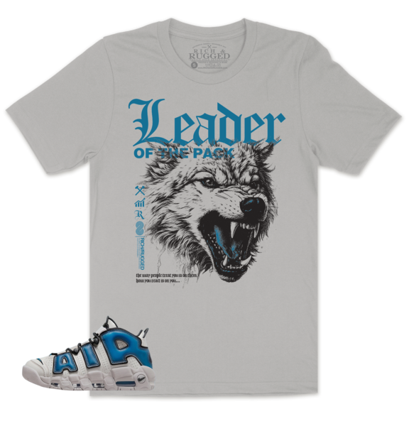 Leader w/ Industrial Blue on a Gray Shirt