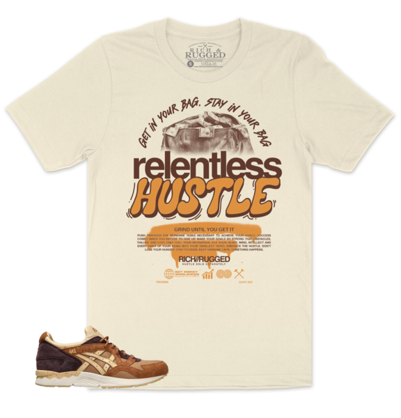 Relentless w/ Brown & Wheat on a Natural Shirt