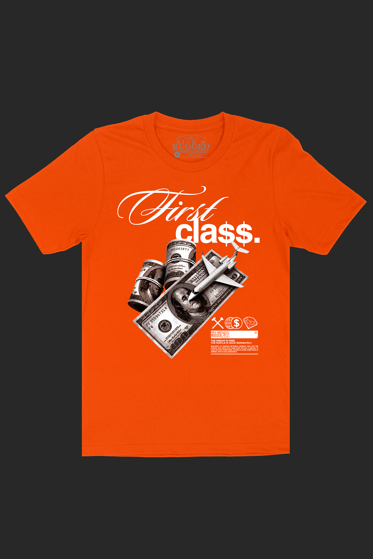 First Class on a Orange Shirt